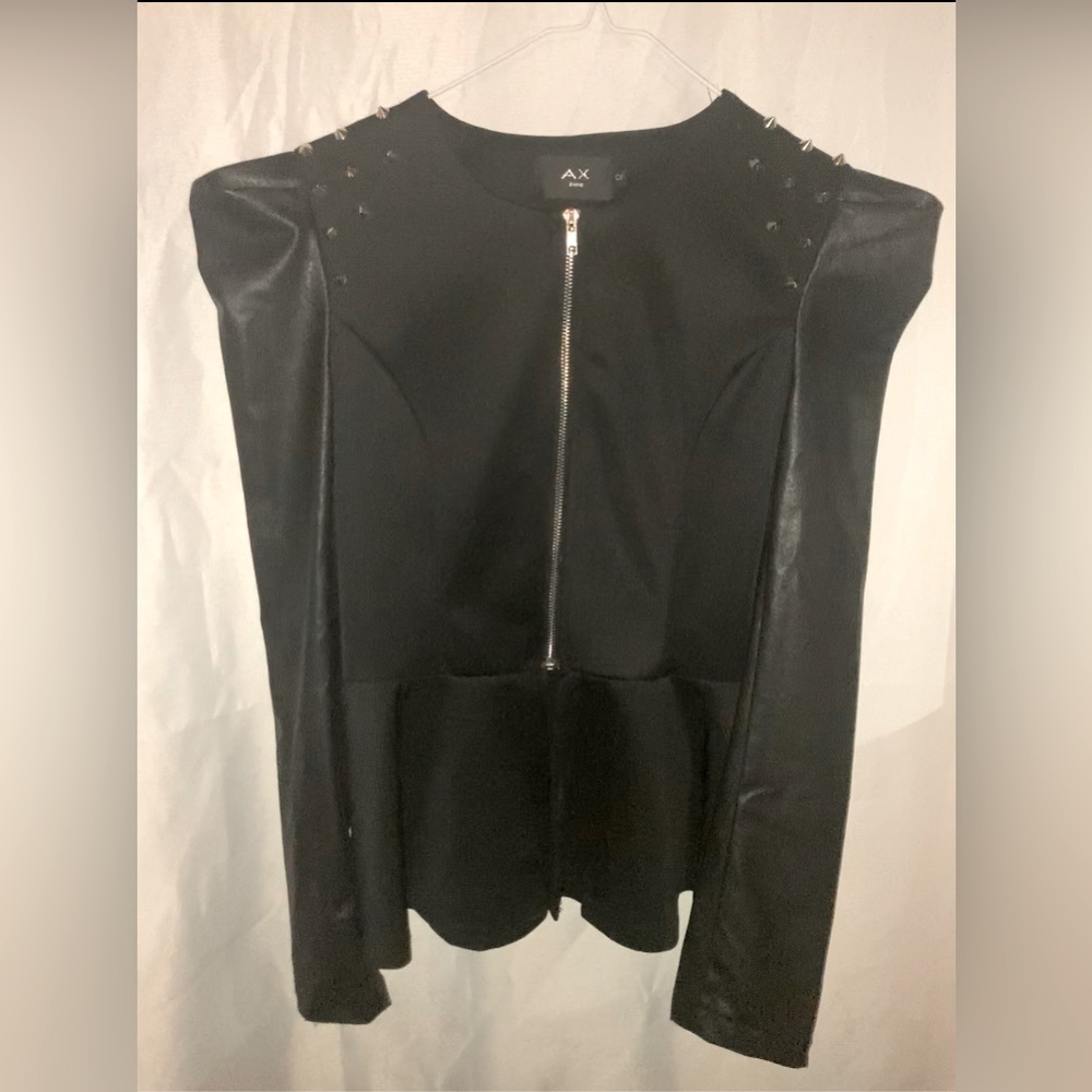 Beautiful Structured Black Jacket With Studded Sh… - image 1
